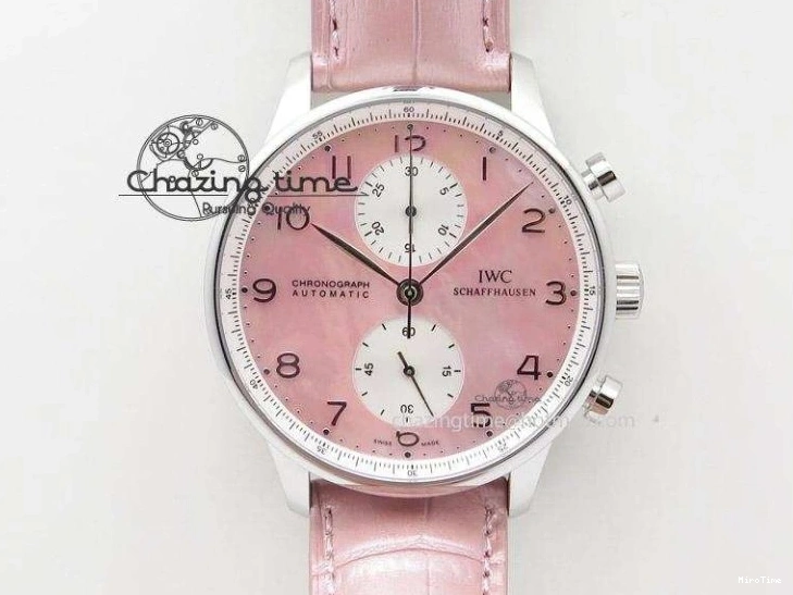 MIROTIME 0425 Portuguese IW545407 Black Dial ZF 1:1 Best Edition On Dark Blue Leather Strap DailyWear 7337